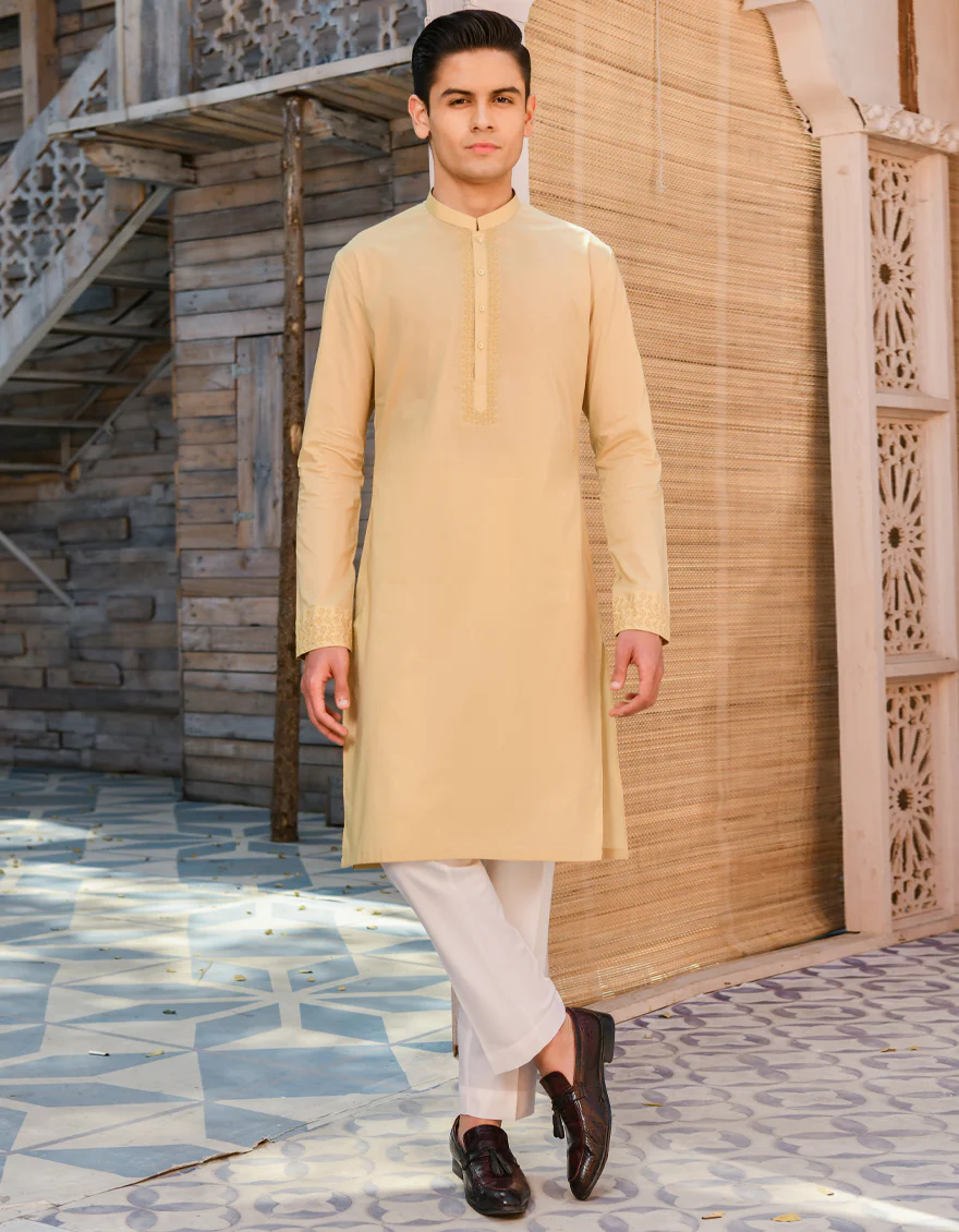 FAWN COTTON KURTA | JTK-S-US-35914/S22/JJ7546-SF - Image 3