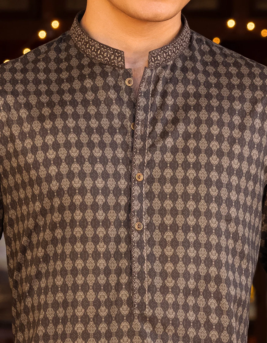 DEEP OLIVE COTTON KURTA | JTK-S-US-35952/S22/JJ7546-SF - Image 2