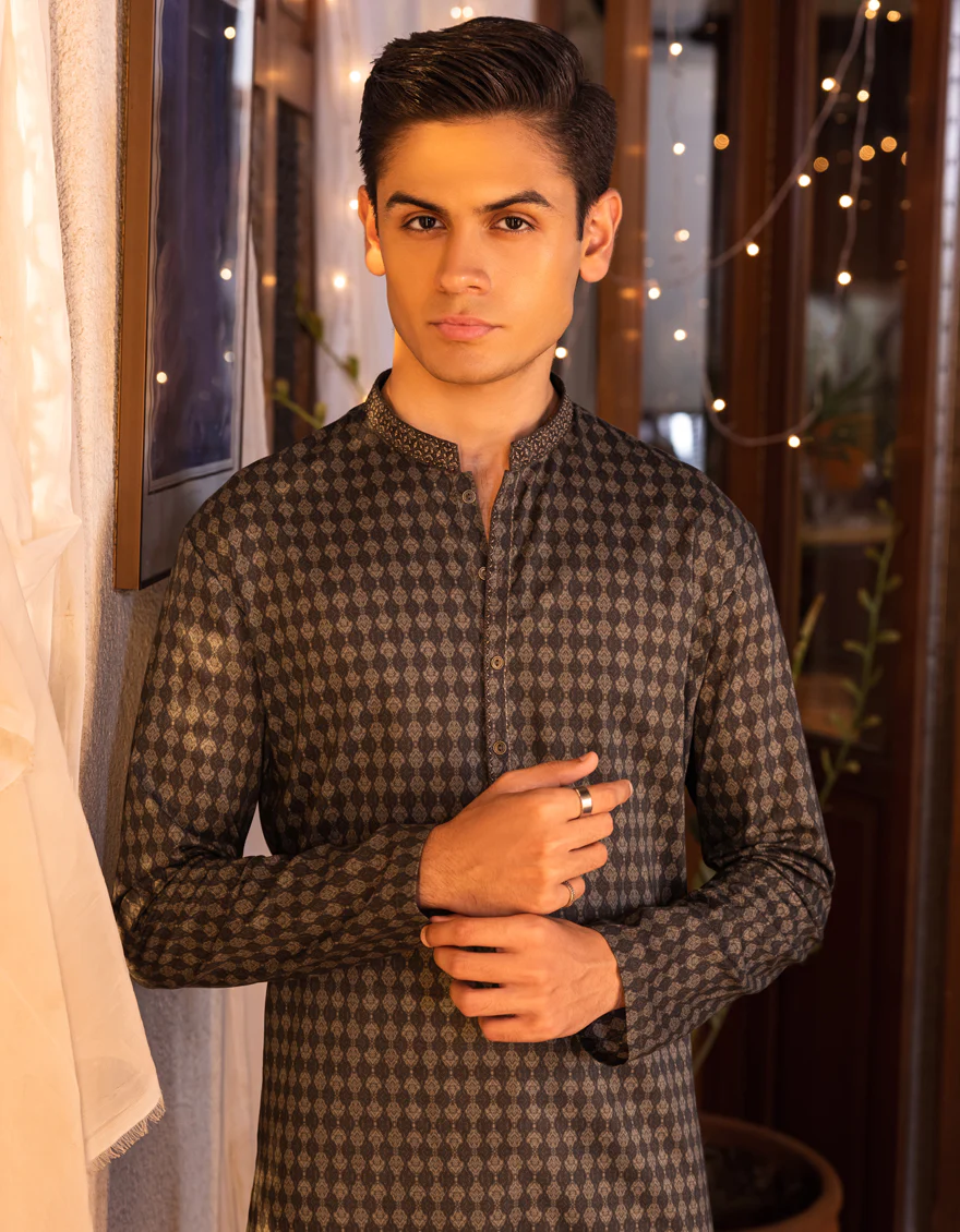 DEEP OLIVE COTTON KURTA | JTK-S-US-35952/S22/JJ7546-SF - Image 4