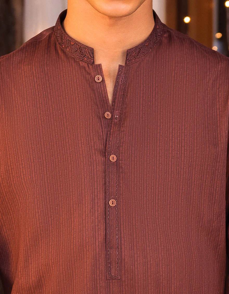 MAROON COTTON KURTA | JTK-S-US-35953/S22/JJ7546-SF - Image 2