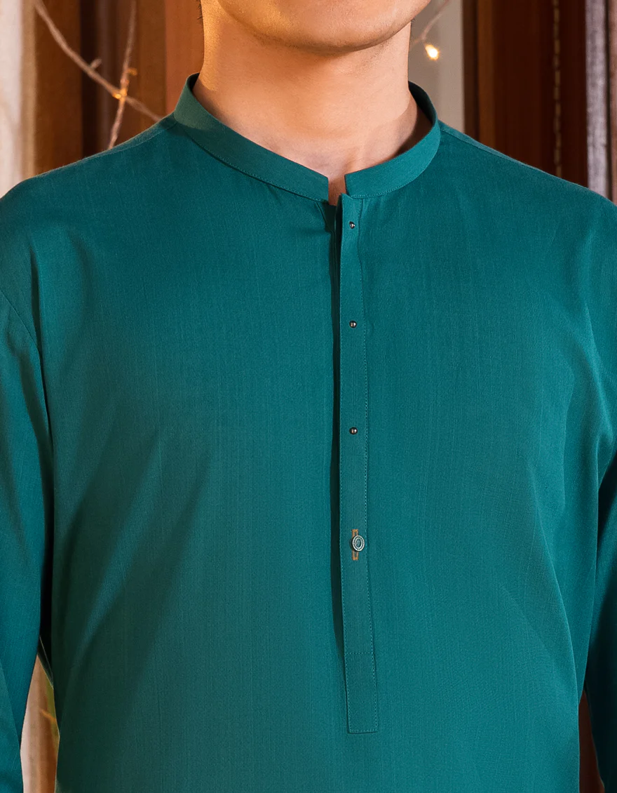 AQUA GREEN COTTON KURTA | JTK-S-US-35960/S22/DMR3179-PN - Image 2