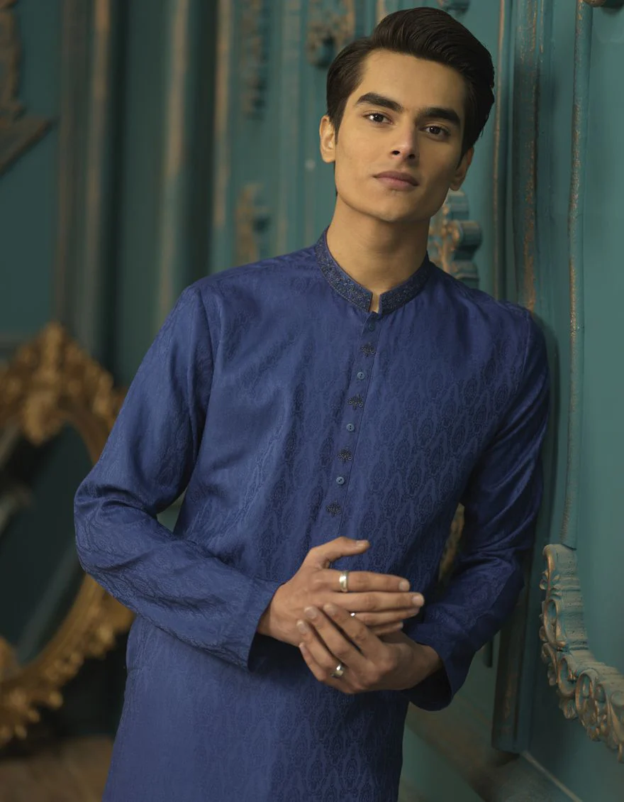 ROYAL BLUE KURTA | JTK-S-US-38447/S22/JJ7614-SF - Image 2