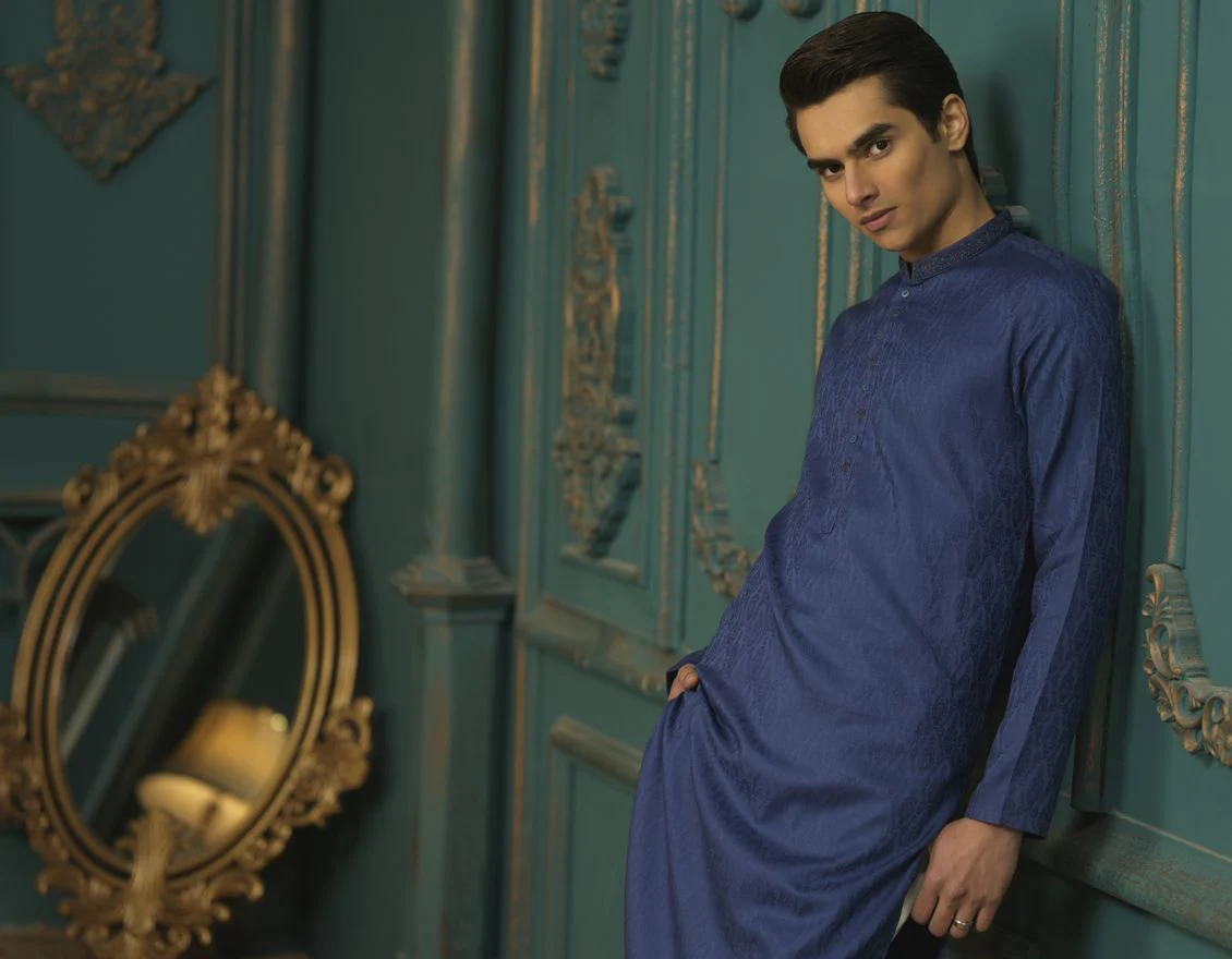 ROYAL BLUE KURTA | JTK-S-US-38447/S22/JJ7614-SF - Image 3