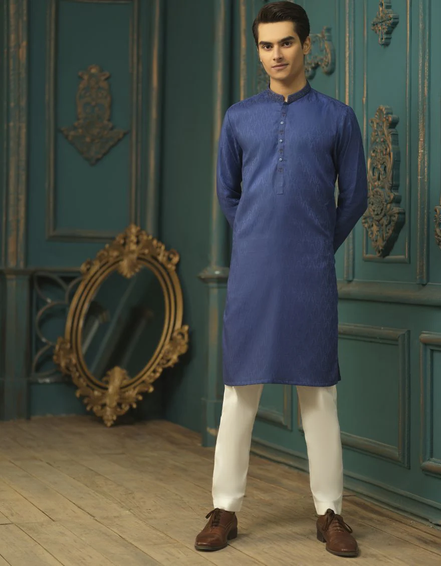 ROYAL BLUE KURTA | JTK-S-US-38447/S22/JJ7614-SF - Image 5