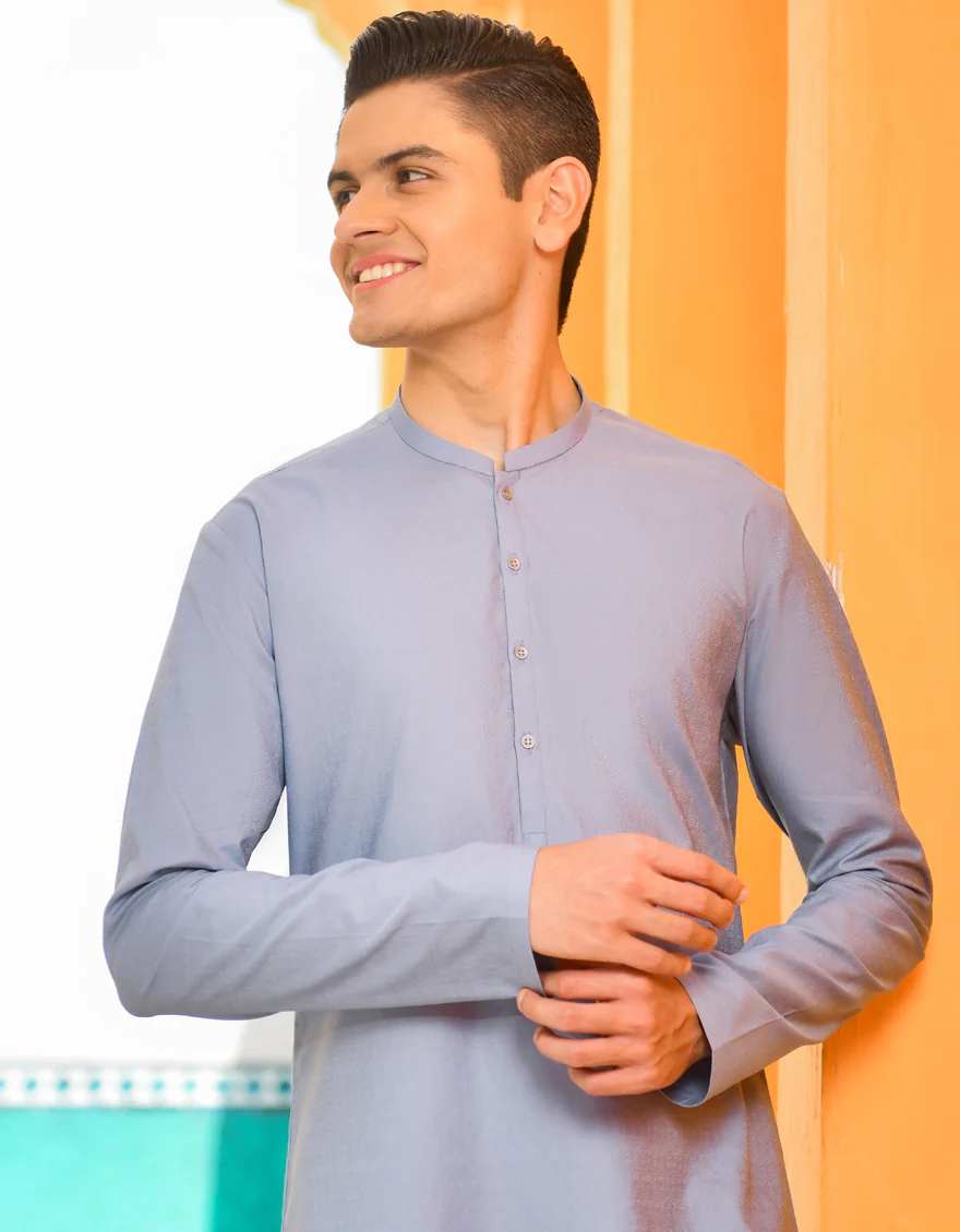 LIGHT BLUE COTTON KURTA | JTK-S-US-38486/S22/JJ7660-PN - Image 3