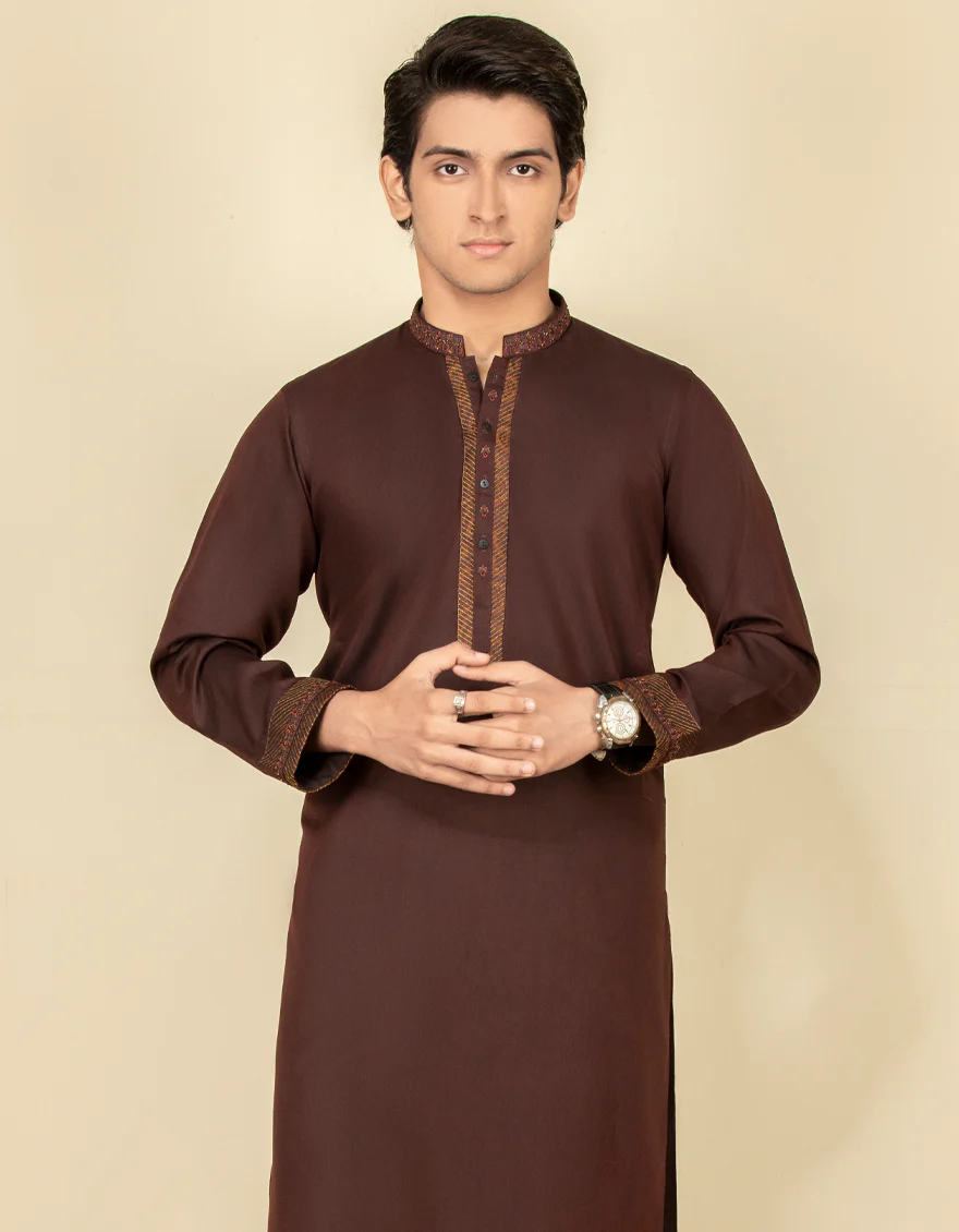 MAROON BLENDED KURTA | JTK-S-US-38489/S22/JJ7610-FL - Image 3
