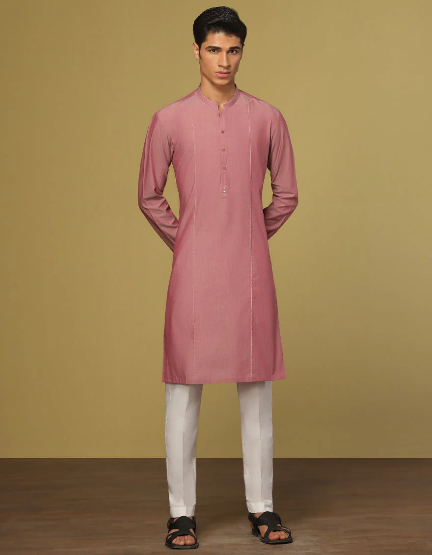 PINK BLENDED KURTA | JTK-S-US-38523/S22/JJ7637-CL - Image 4