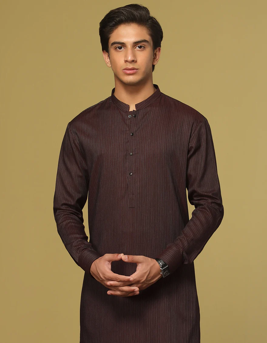 PURPLE COTTON KURTA | JTK-S-US-38528/S22/JJ7618-CL - Image 2