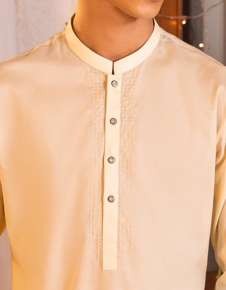 CREAM COTTON KURTA | JTK-S-US-38533/A22/JJ7546-SF - Image 2