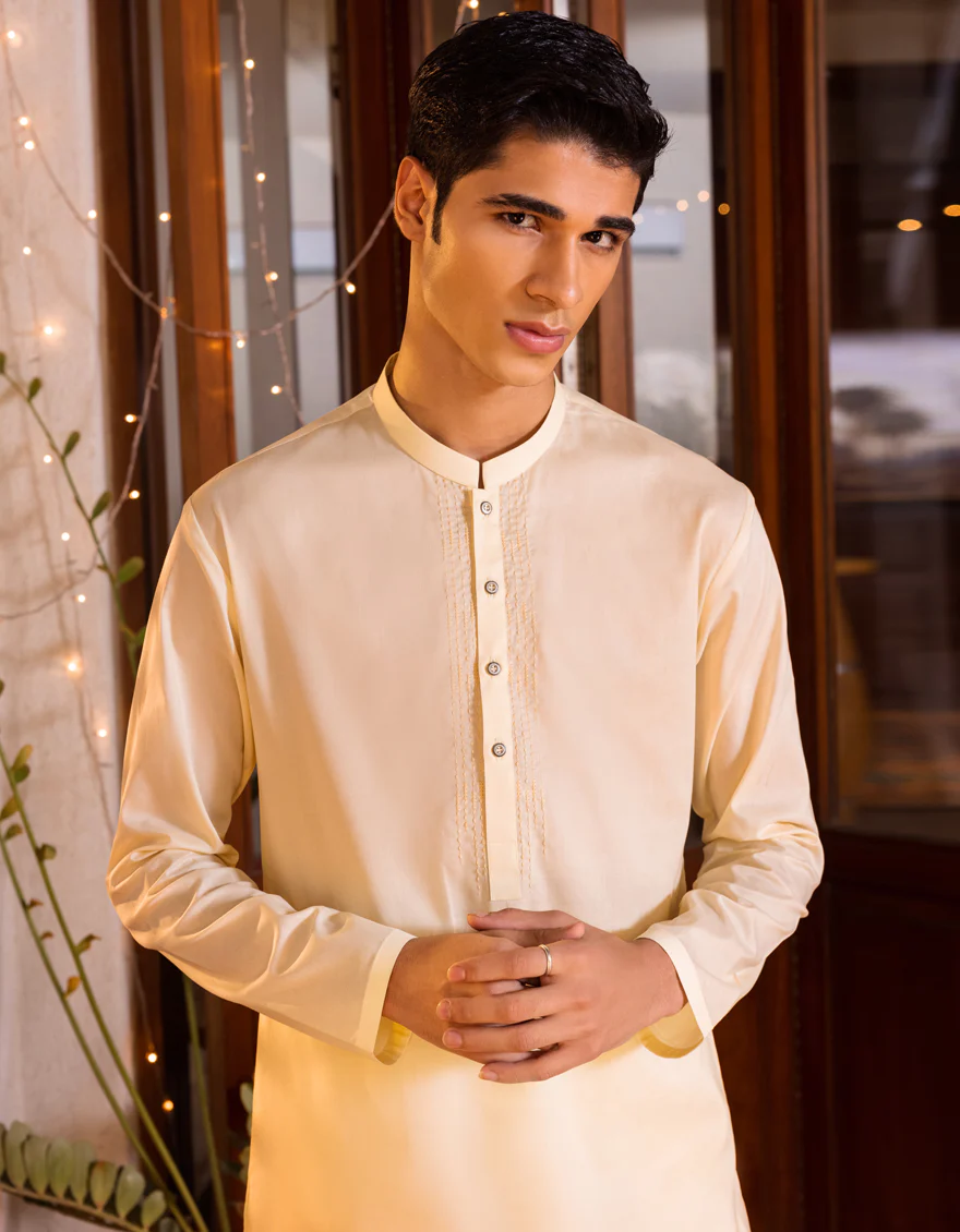 CREAM COTTON KURTA | JTK-S-US-38533/A22/JJ7546-SF - Image 3