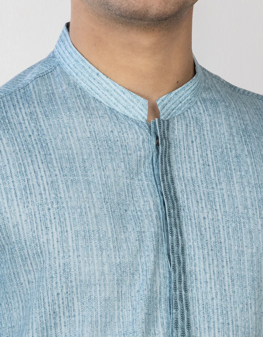 LIGHT BLUE COTTON KURTA | JTK-S-US-38722/S23/JJ8771-SF - Image 3