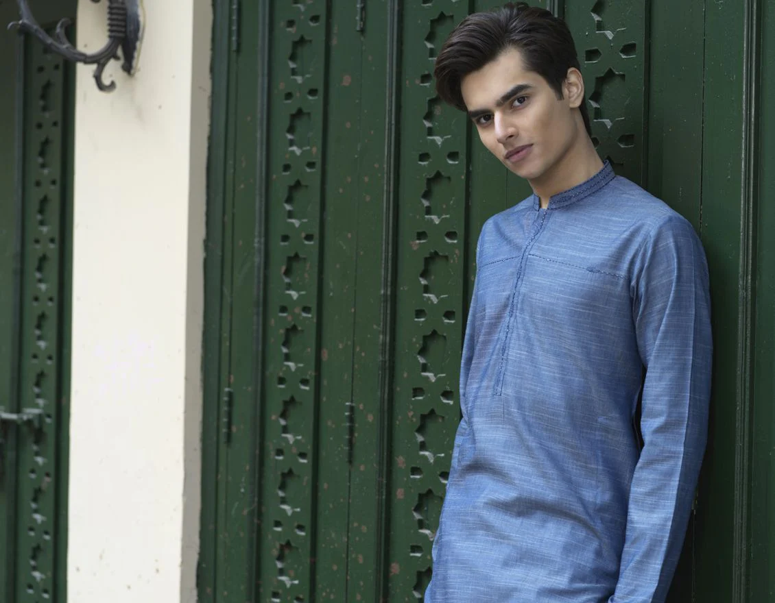 DENIM BLUE KURTA | JTK-S-US-39280/S22/JJ7608-CL - Image 5