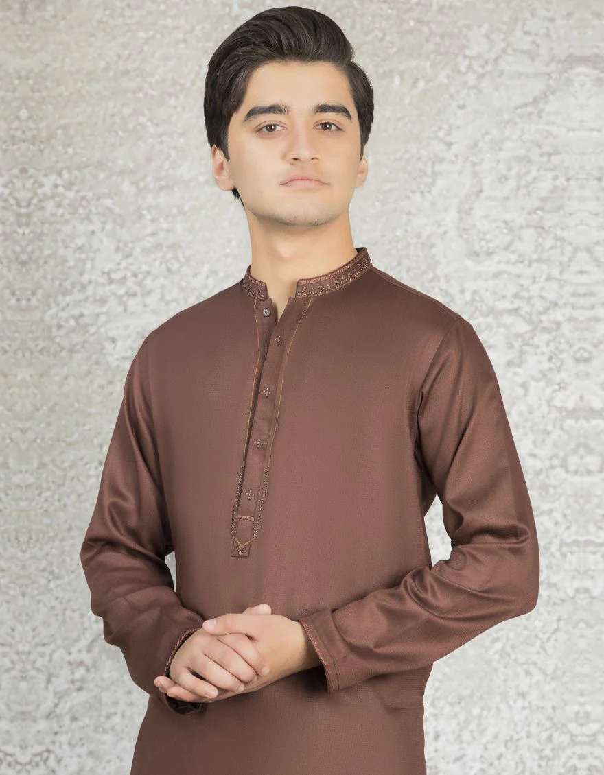 BROWN KURTA | JTK-S-US-39291/S22/JJ8129-CL - Image 3