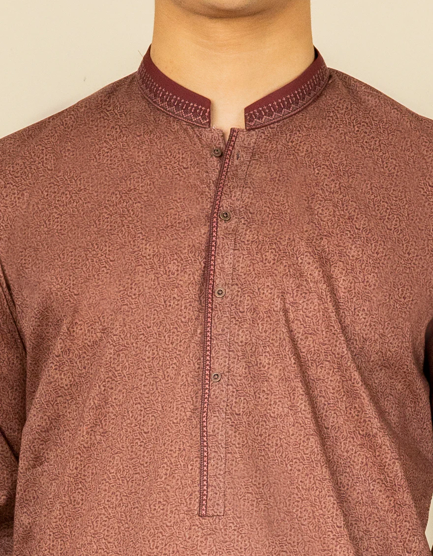 DULL BROWN COTTON KURTA | JTK-S-US-39315/S22/JJ7546-SF - Image 2