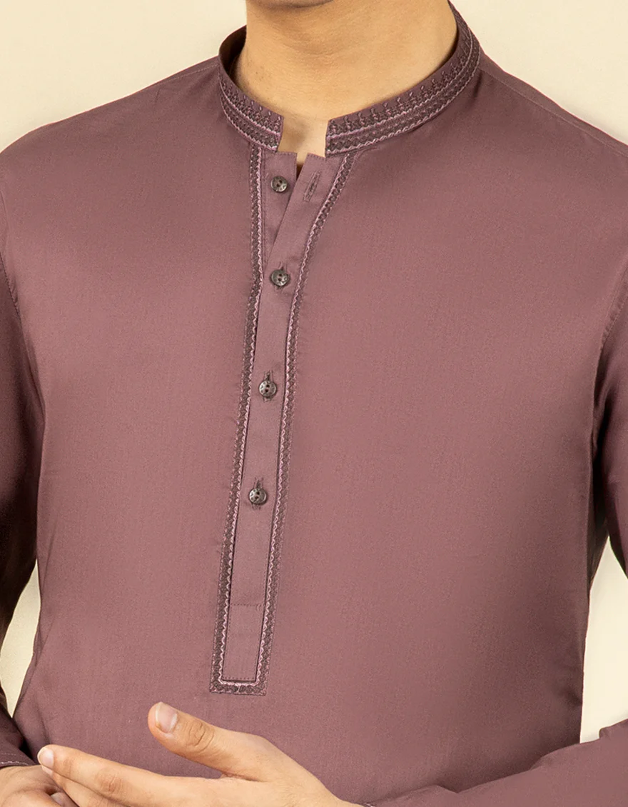MAUVE COTTON KURTA | JTK-S-US-39353/S22/JJ7546-SF - Image 2