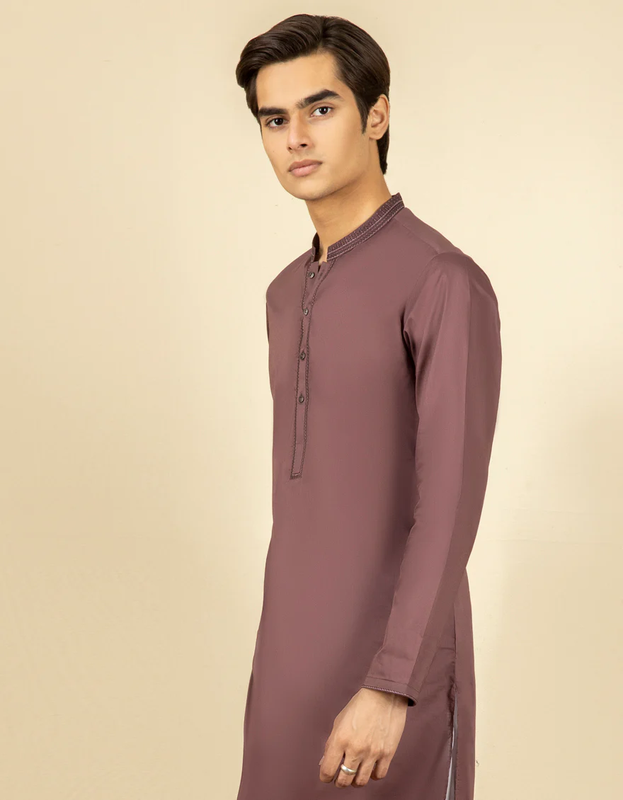 MAUVE COTTON KURTA | JTK-S-US-39353/S22/JJ7546-SF - Image 3
