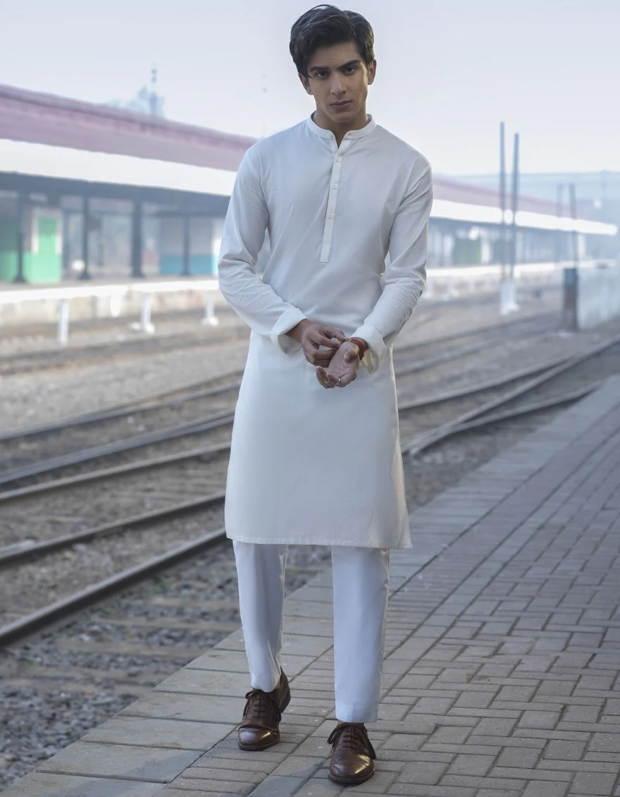WHITE KURTA | JTK-S-US-40217/S22/DMR3174-PN - Image 5