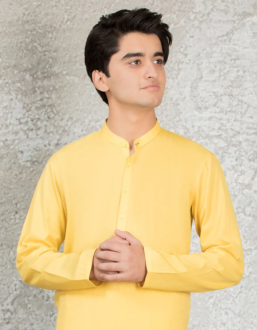YELLOW KURTA | JTK-S-US-40244/S22/DMR3138-PN - Image 2