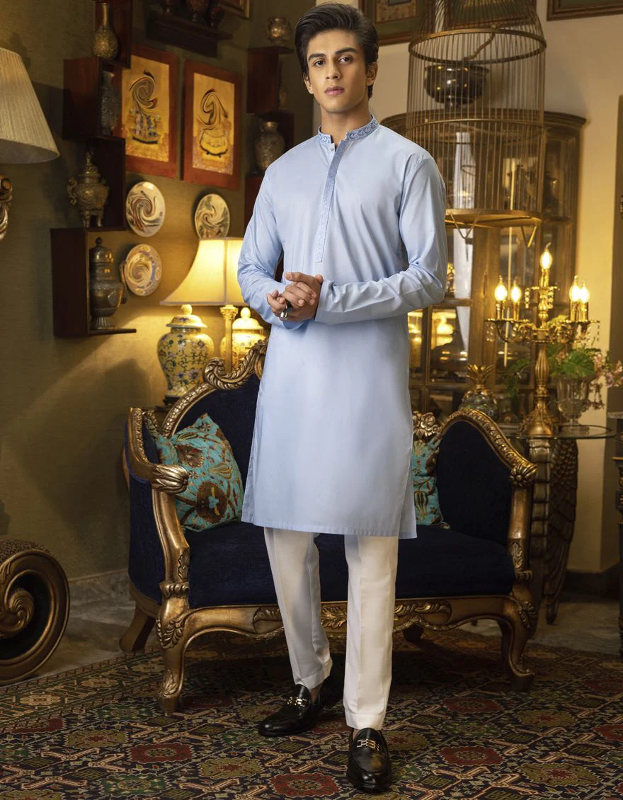 SKY BLUE KURTA | JTK-S-US-41096/S22/JJ7546-SF - Image 5