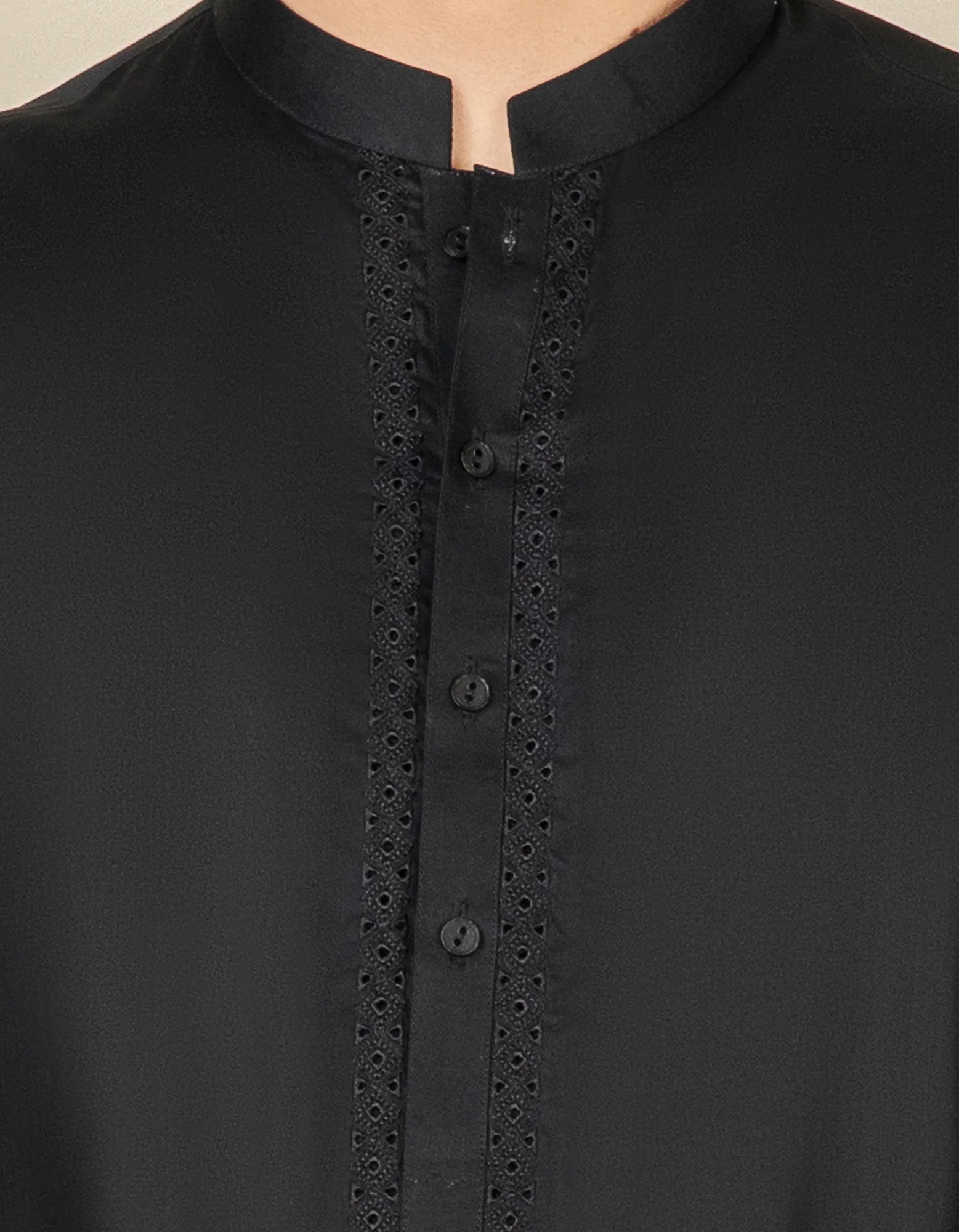 BLACK COTTON KURTA | JTK-S-US-41134/S22/JJ7546-SF - Image 5