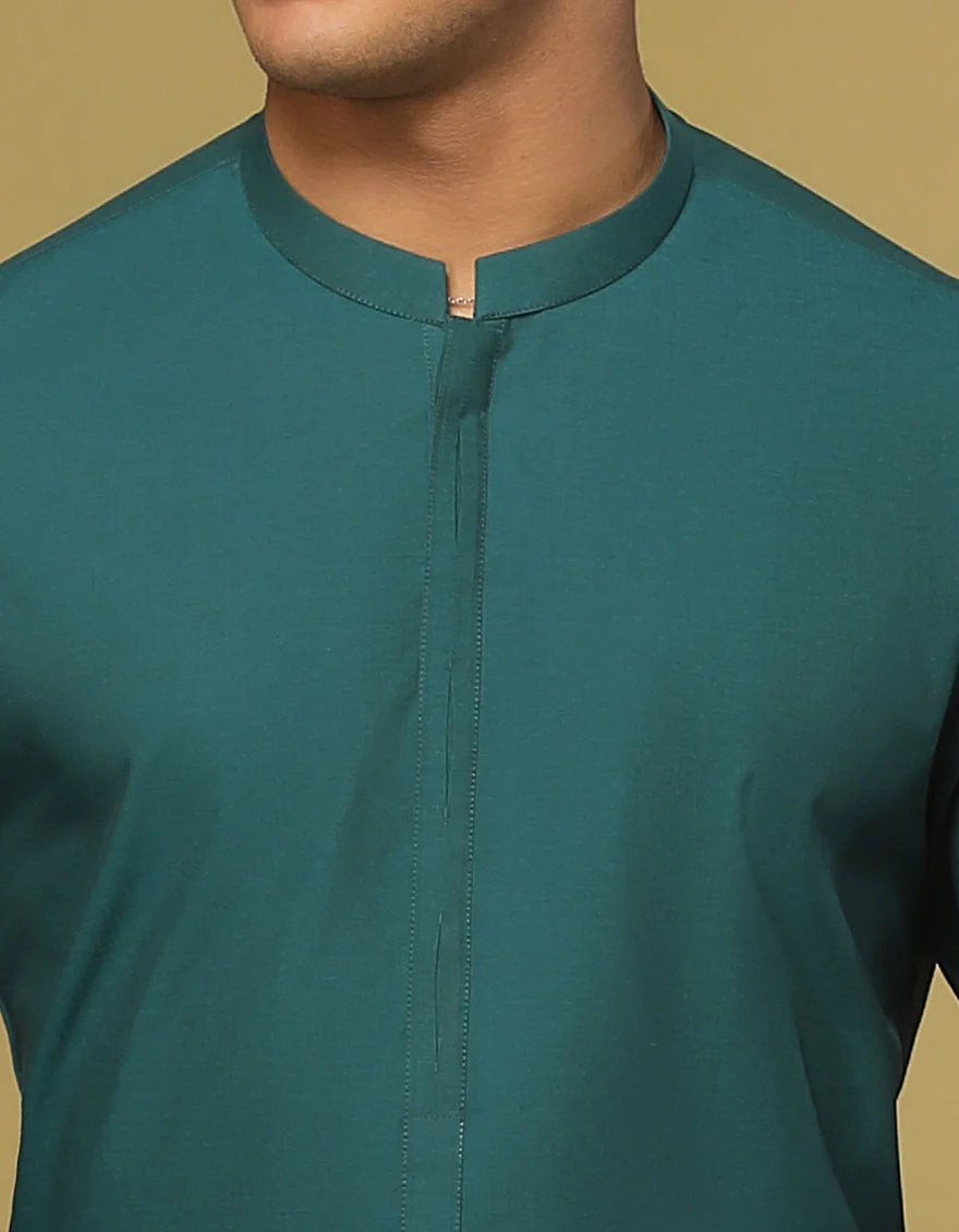 TEAL CVC KURTA | JTK-S-US-41153/S22/JJ7637-CL - Image 2
