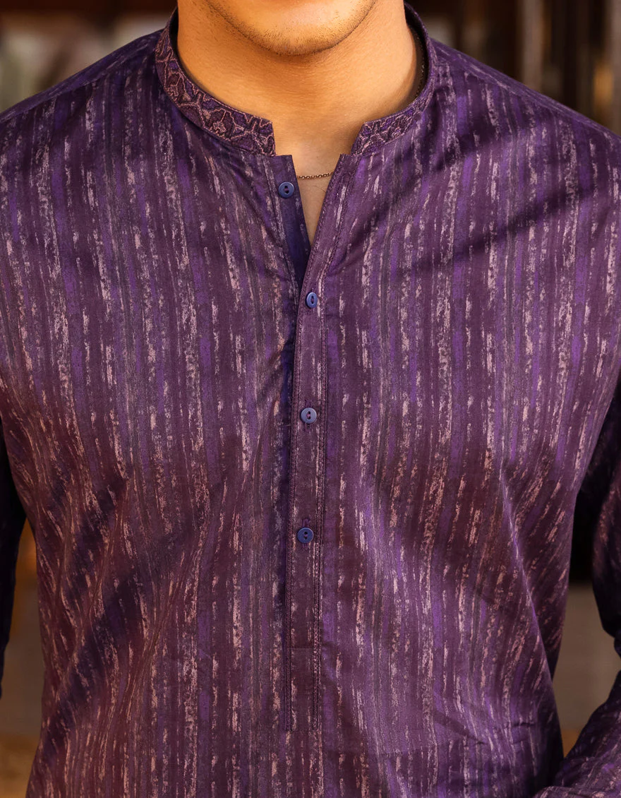 PURPLE COTTON KURTA | JTK-S-US-41154/S22/JJ7546-SF - Image 2