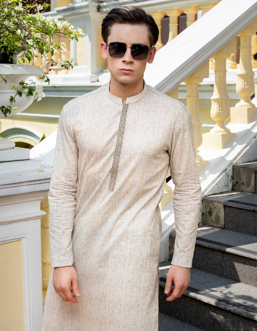 OFF WHITE COTTON KURTA | JTK-S-US-46086/S23/JJ8771-SF - Image 3