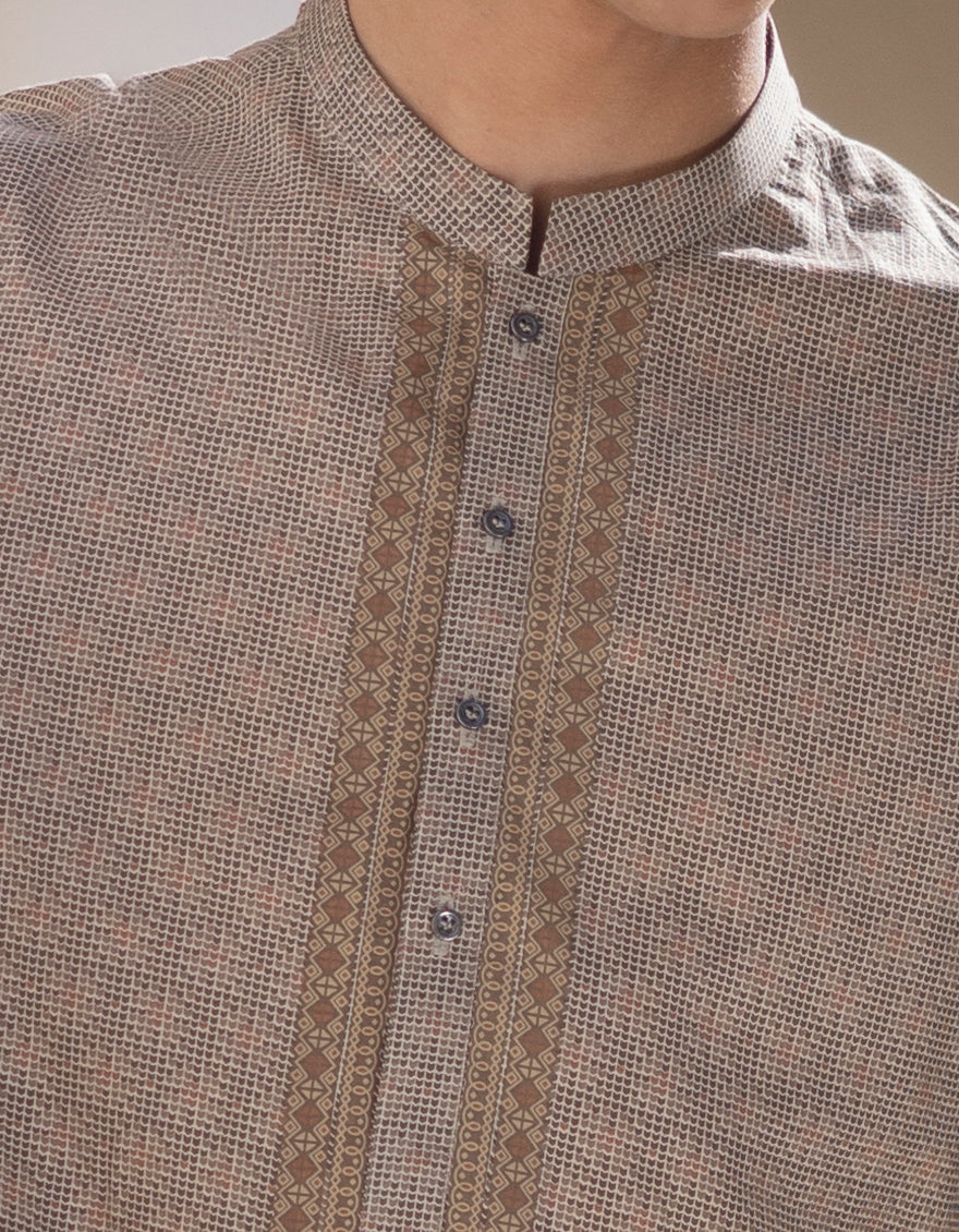 BEIGE COTTON KURTA | JTK-S-US-46150/S23/JJ8771-SF - Image 2