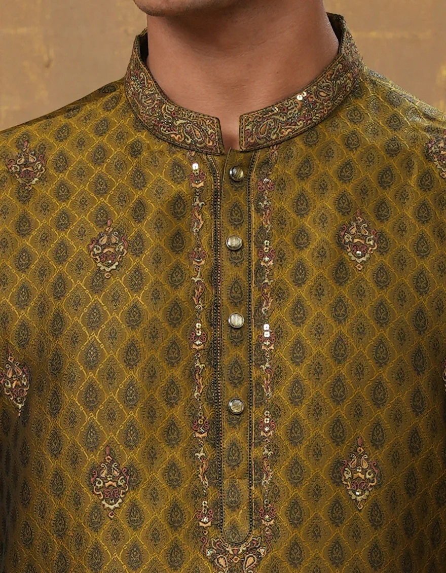 GREEN KURTA | JTK-SP-48141/S24/JJ9182-FL - Image 2