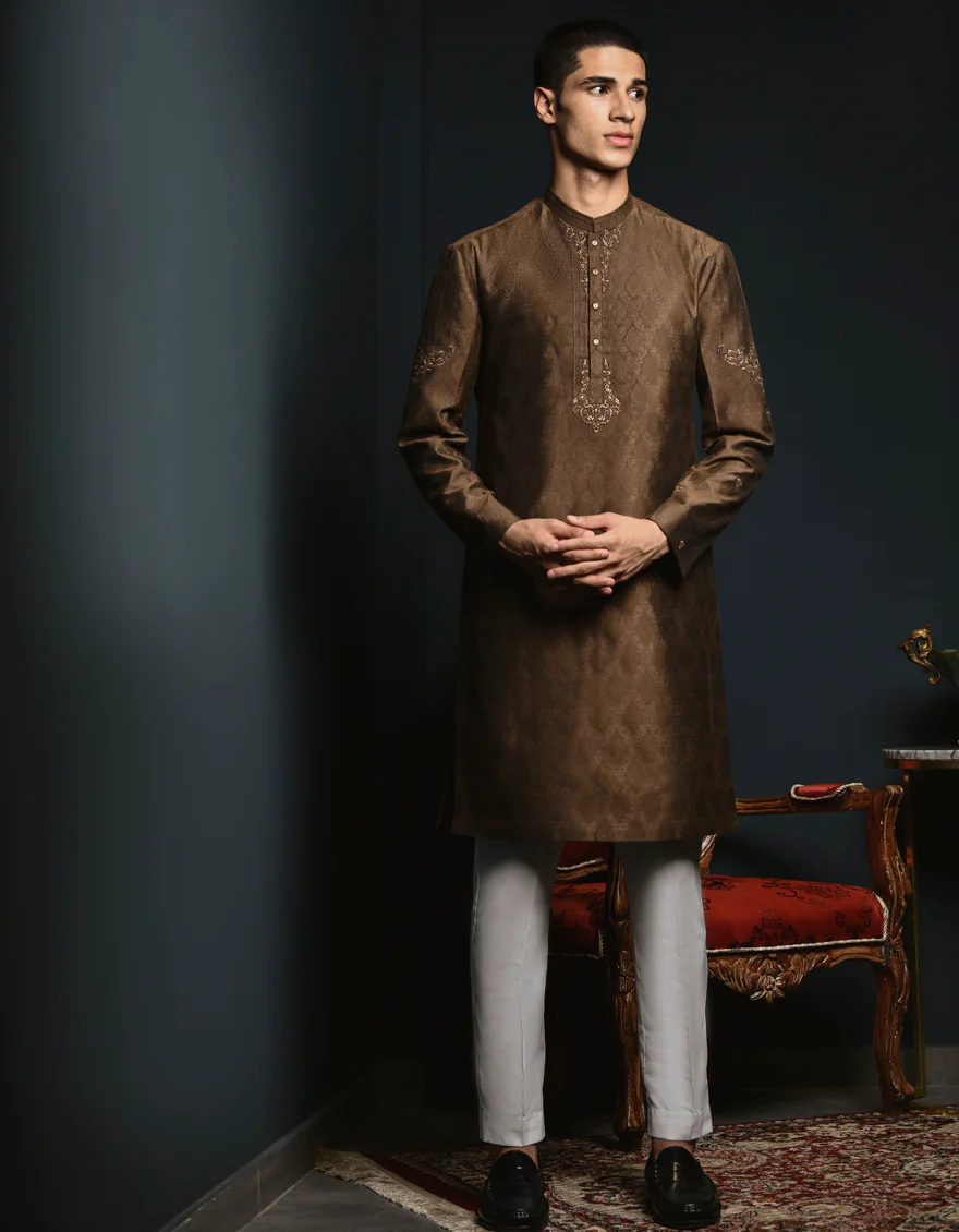 GREEN KURTA | JTK-SP-A-48041/S23/JJ8978-FL - Image 3
