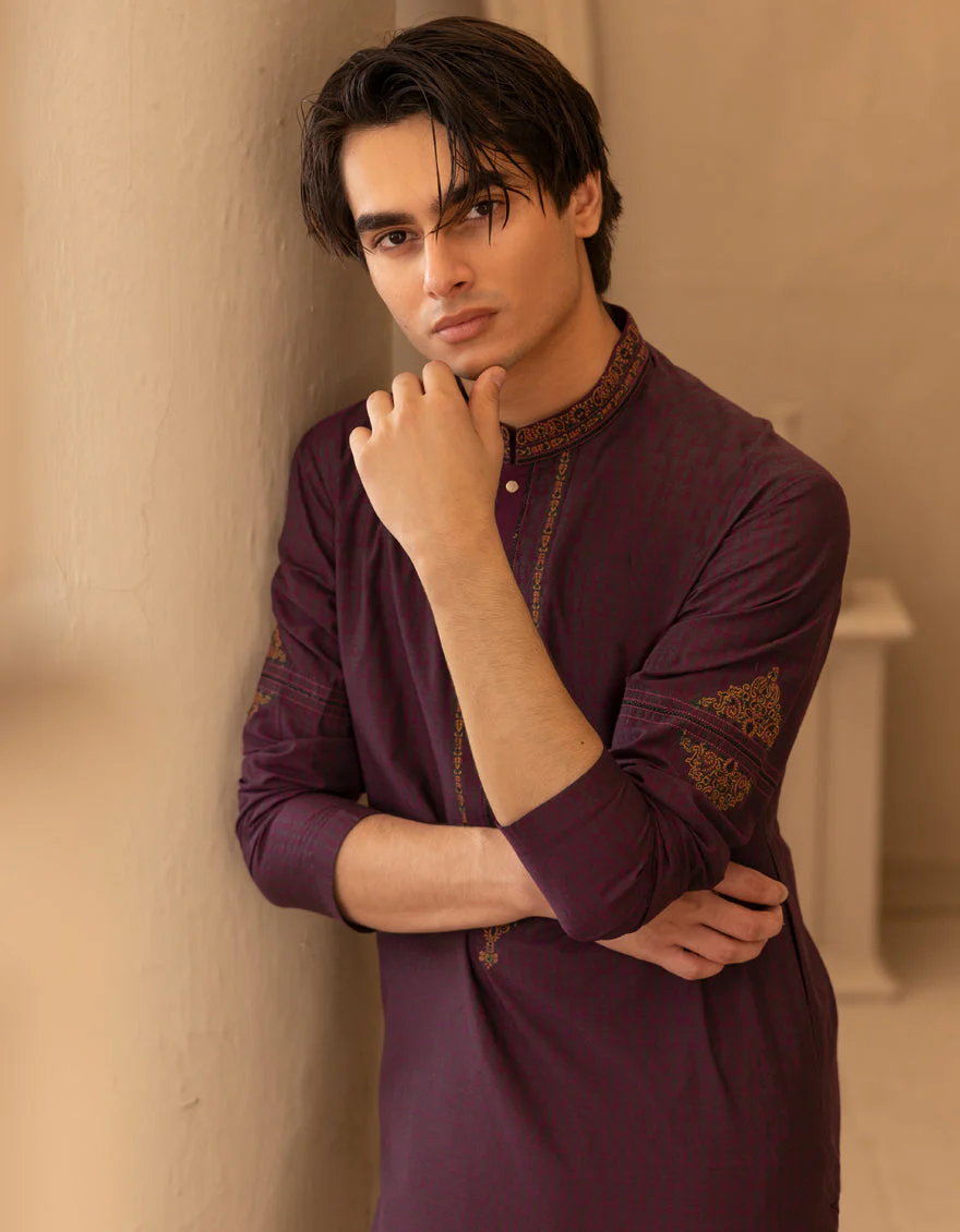 PURPLE BLENDED SPECIAL KURTA | JTK-SP-A-48223/S25/J - Image 2
