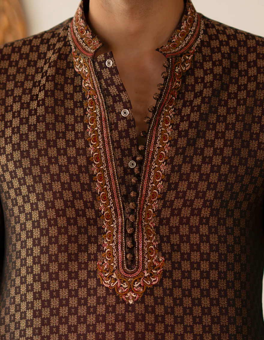 MAROON BLENDED SPECIAL KURTA | JTK-SP-A-48226/S25/JJ9882-FL - Image 4