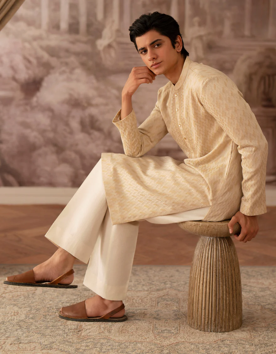 CREAM BLENDED SPECIAL KURTA | JTK-SP-A-50055/S25/JJ9700-FL - Image 2