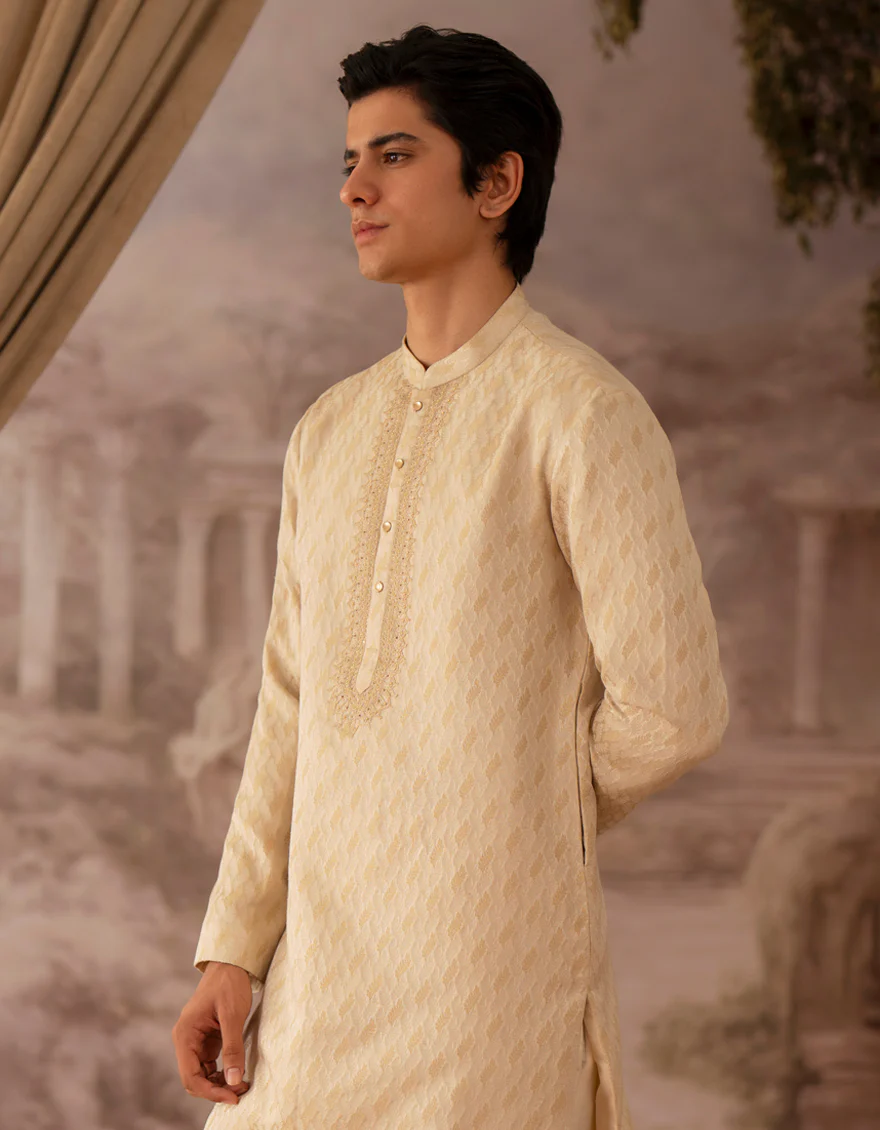 CREAM BLENDED SPECIAL KURTA | JTK-SP-A-50055/S25/JJ9700-FL - Image 5