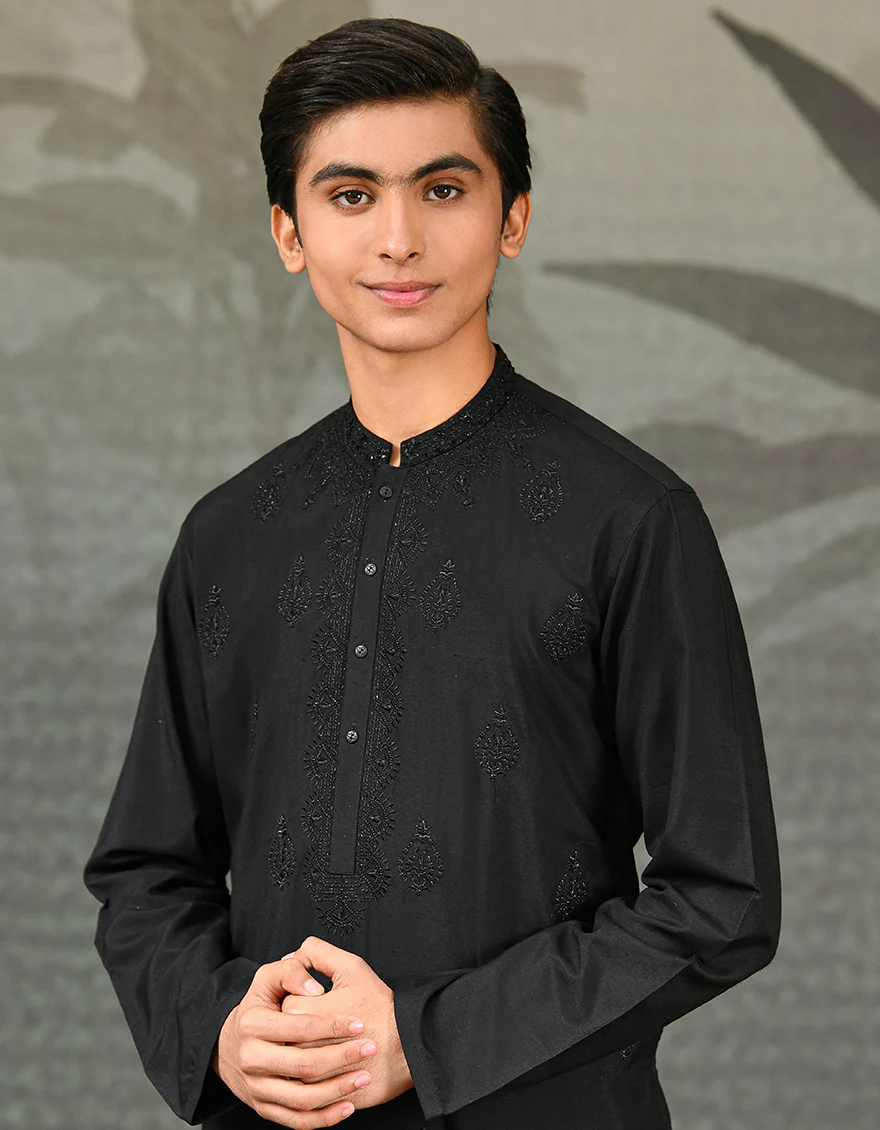 BLACK BLENDED SPECIAL KURTA | JTK-SP-US-42293/S22/JJ8075-FL - Image 2