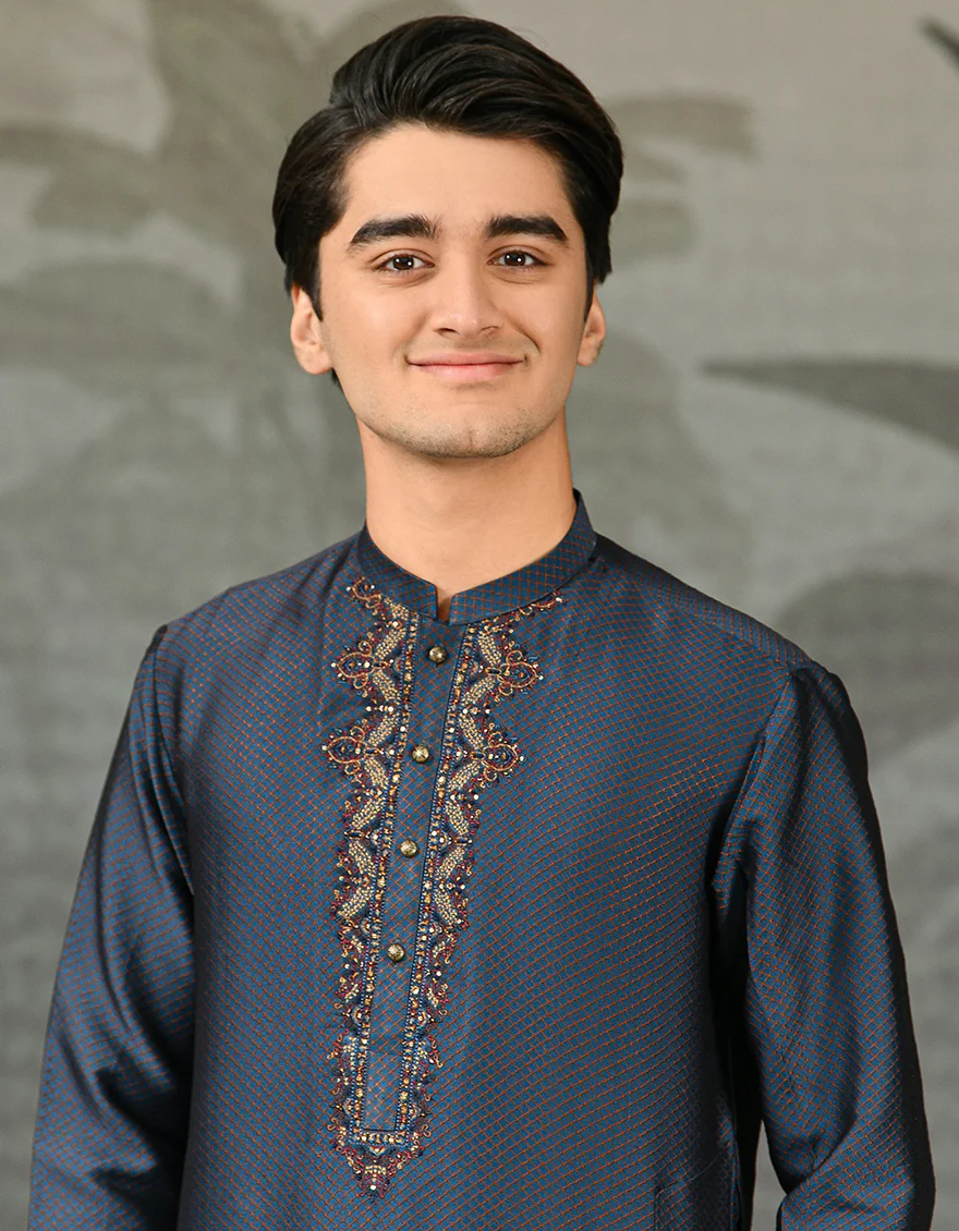 DARK NAVY SPECIAL KURTA | JTK-SP-US-42330/S21/JJ8135-FL - Image 2