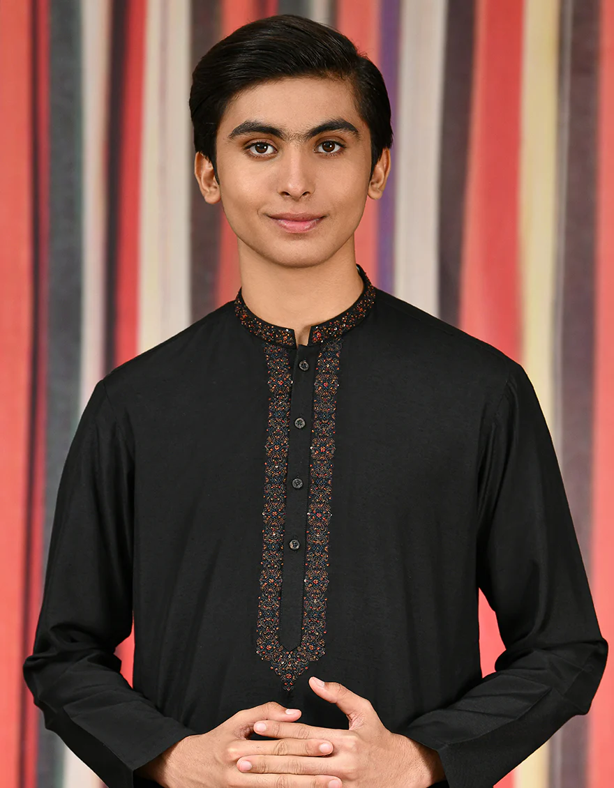 BLACK BLENDED SPECIAL KURTA | JTK-SP-US-42348/S21/JJ8139-FL - Image 2