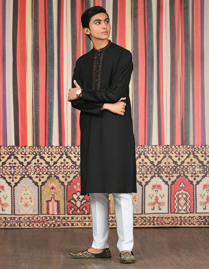 BLACK BLENDED SPECIAL KURTA | JTK-SP-US-42348/S21/JJ8139-FL - Image 3