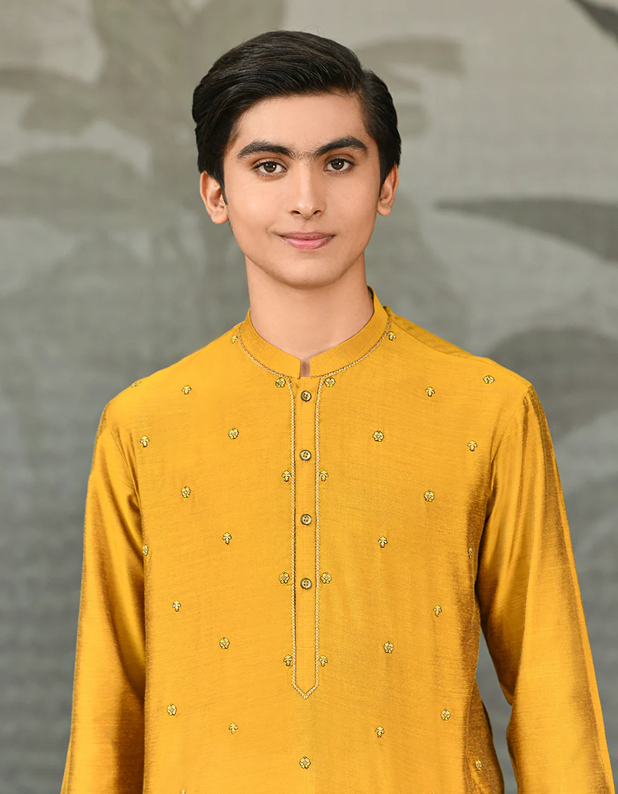 MUSTARD VISCOSE KURTA | JTK-SP-US-43044/S22/JJ8072-FL - Image 2