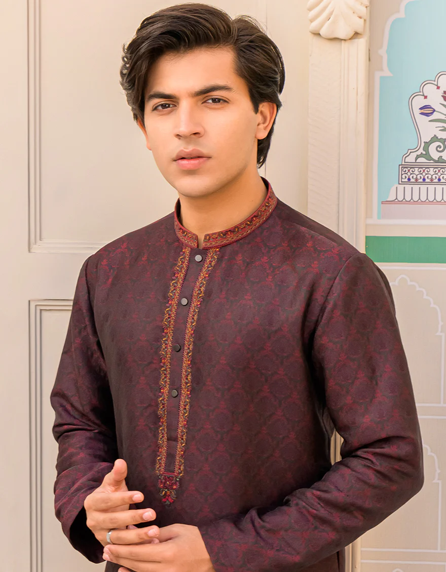 MAROON KURTA | JTK-SP-US-45237/A23/JJ8465-FL - Image 2