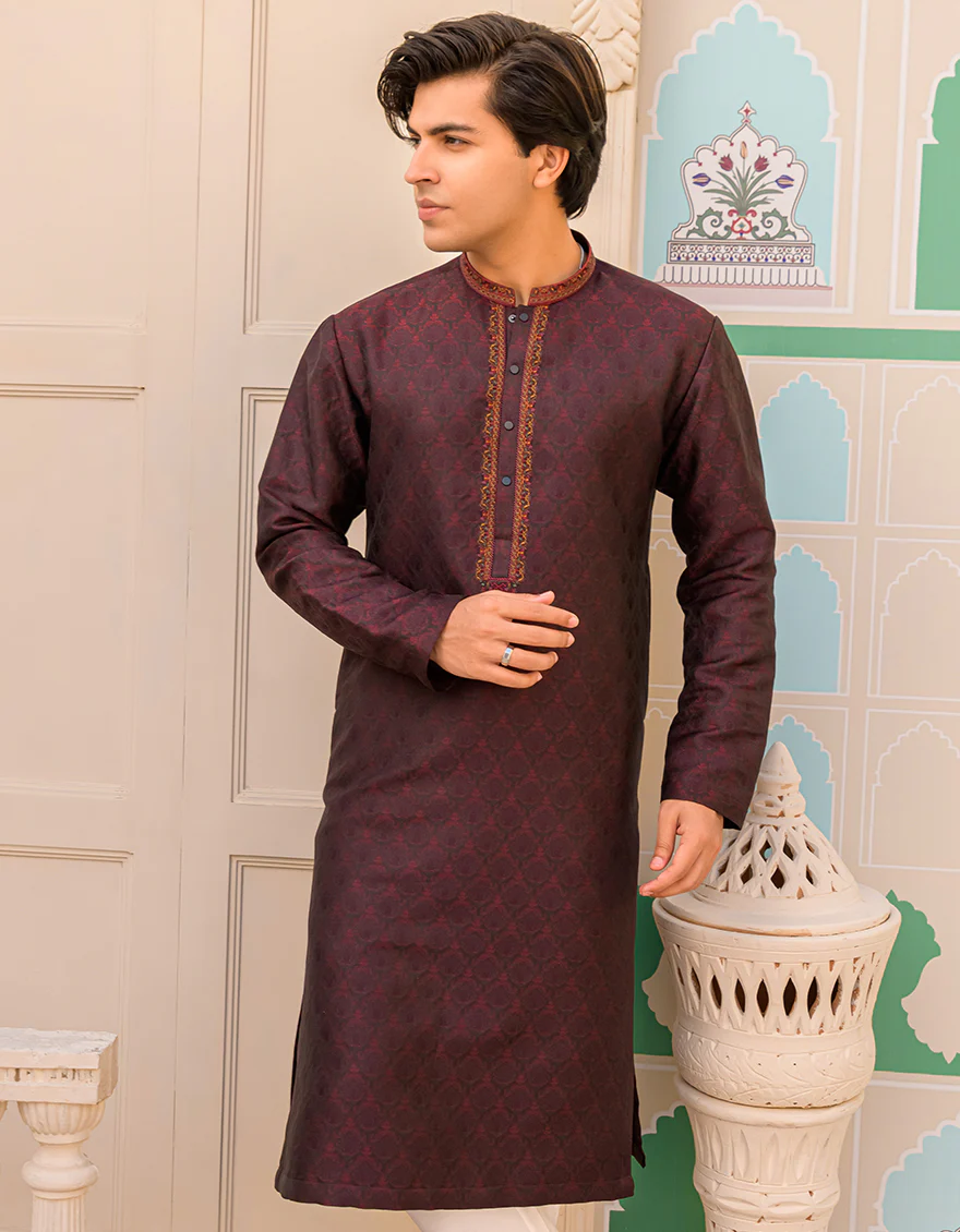 MAROON KURTA | JTK-SP-US-45237/A23/JJ8465-FL - Image 3