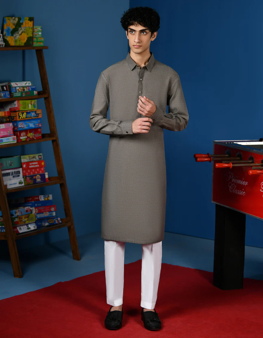 GREY KURTA | JTK-US-04-34557 - Image 3