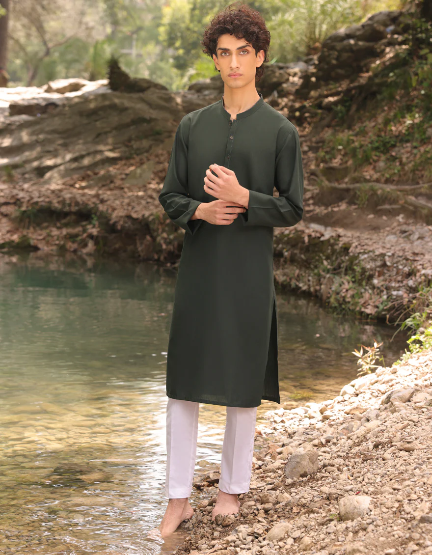 GREEN KURTA | JTK-US-04-43256