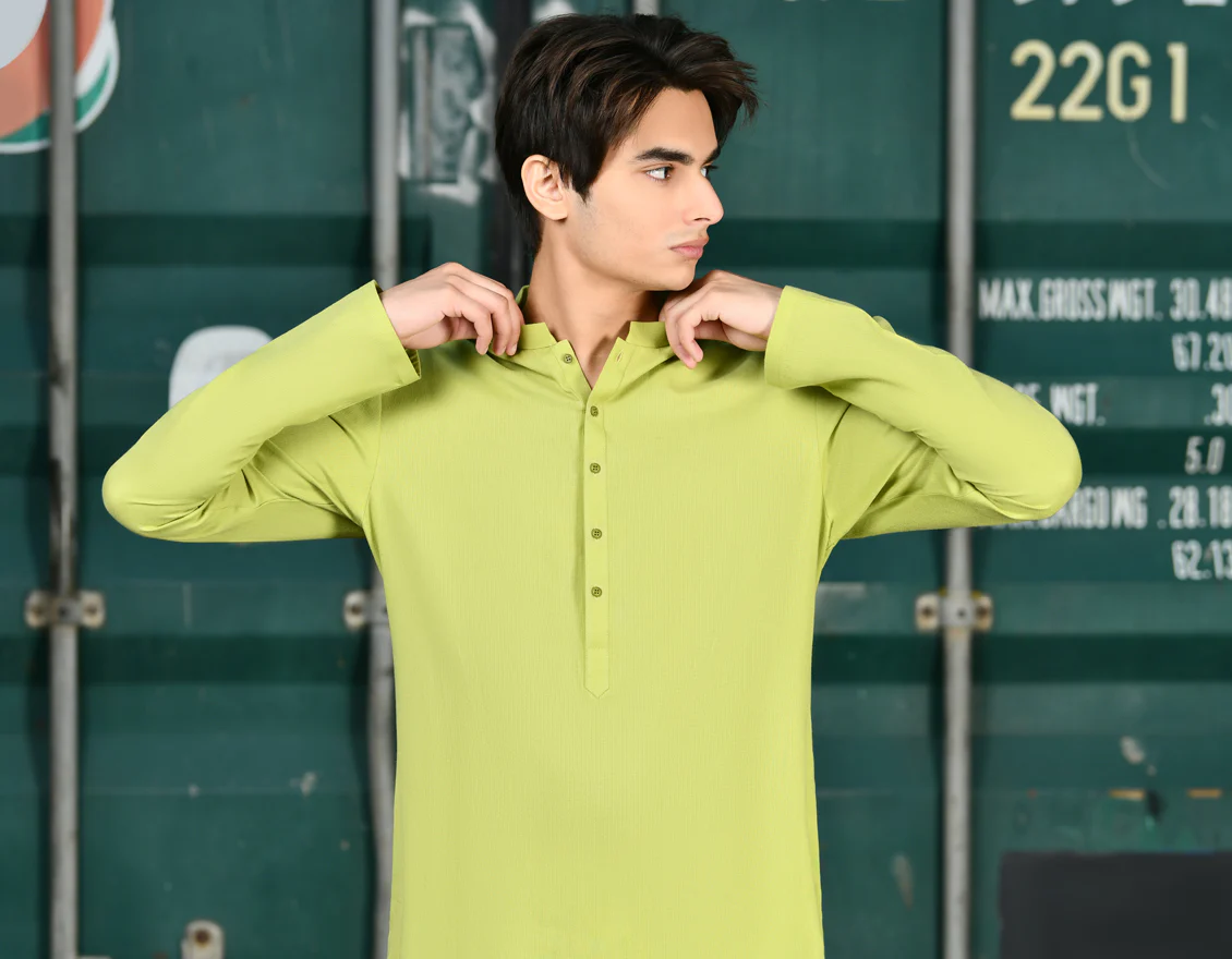 GREEN KURTA | JTK-US-24-46250 - Image 3