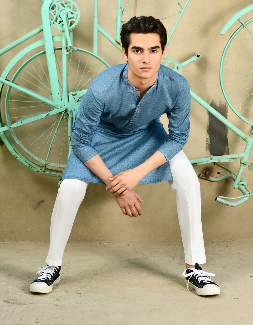 BLUE KURTA | JTK-US-24-46262 - Image 3