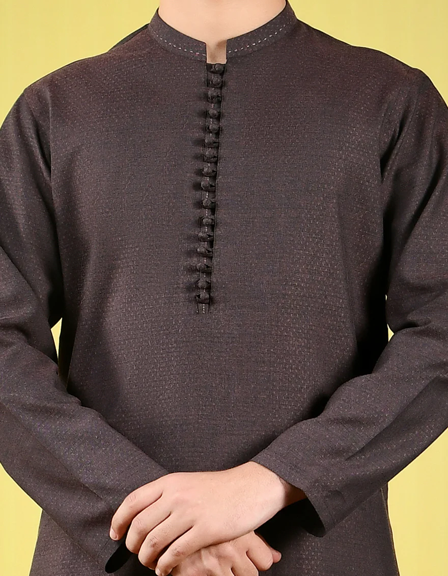 DARK COFFEE VISCOSE KURTA | JTK-US-43122/A22/JJ8165-CL - Image 2