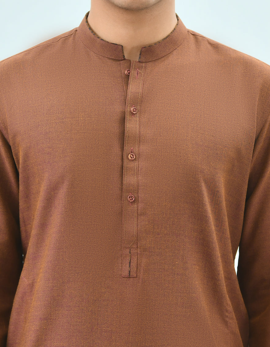 RUST BROWN BLENDED KURTA | JTK-US-43148/A22/JJ8268-CL - Image 2