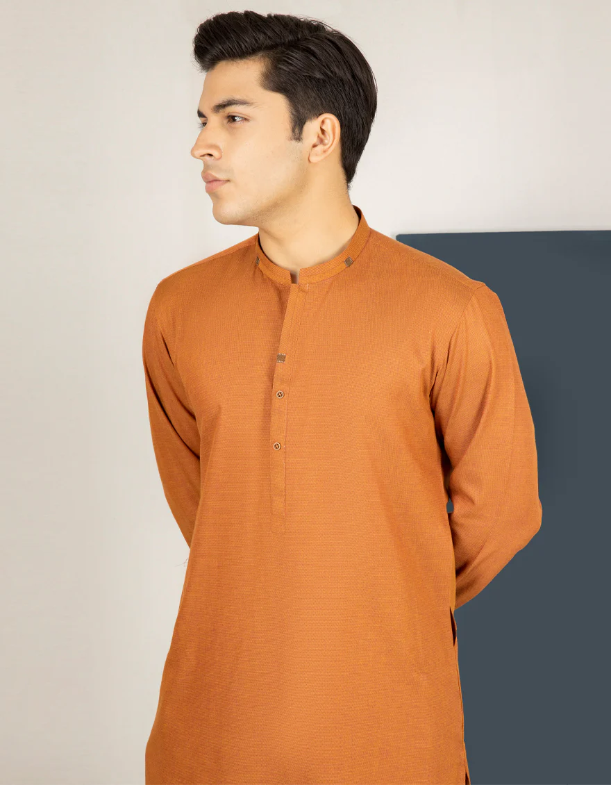 RUST BROWN BLENDED KURTA | JTK-US-43195/A22/JJ8691-CL - Image 2