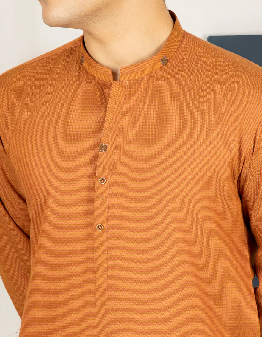 RUST BROWN BLENDED KURTA | JTK-US-43195/A22/JJ8691-CL - Image 3