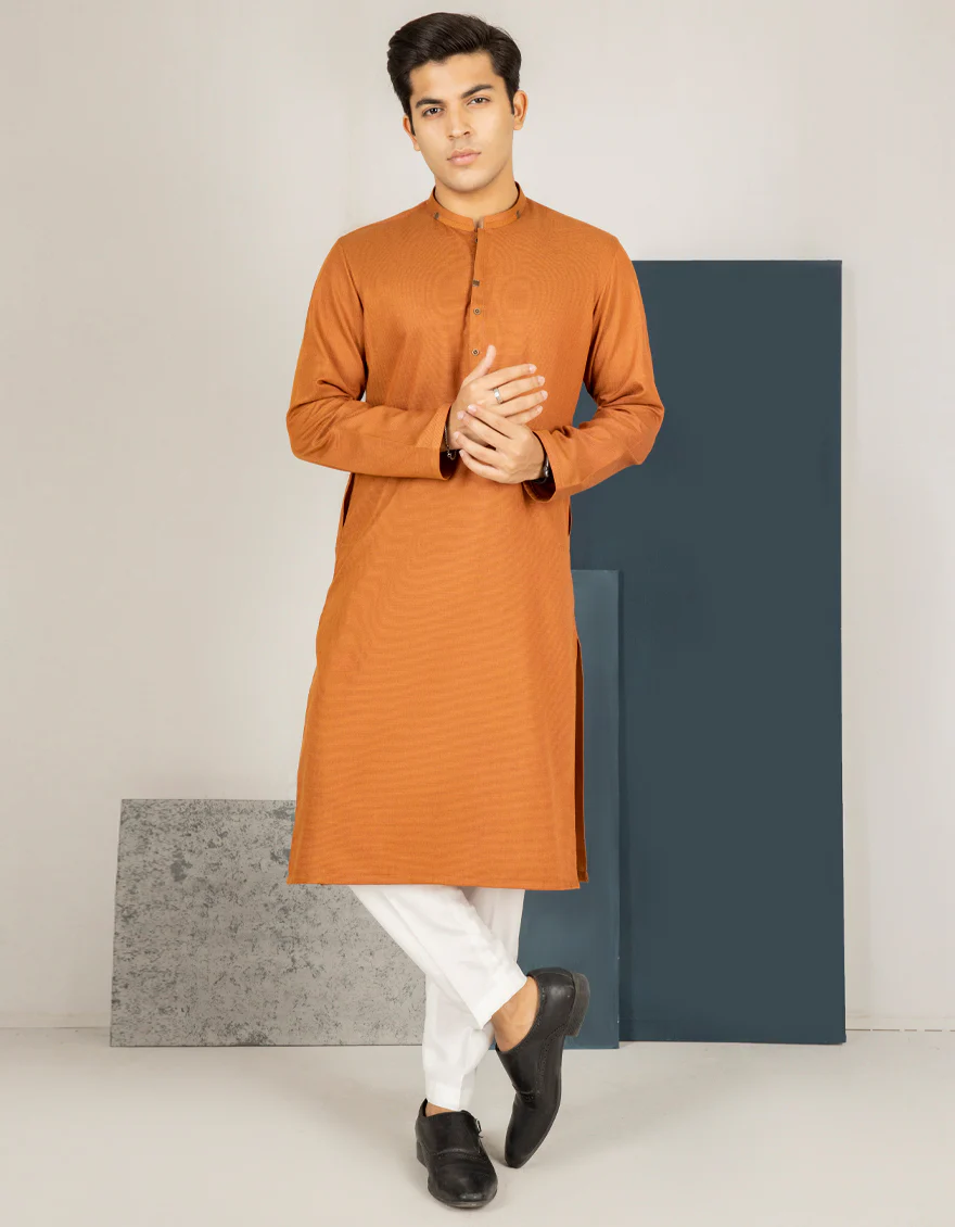 RUST BROWN BLENDED KURTA | JTK-US-43195/A22/JJ8691-CL - Image 4